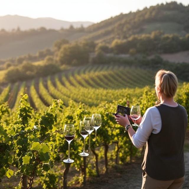 A lady on a wine tour.